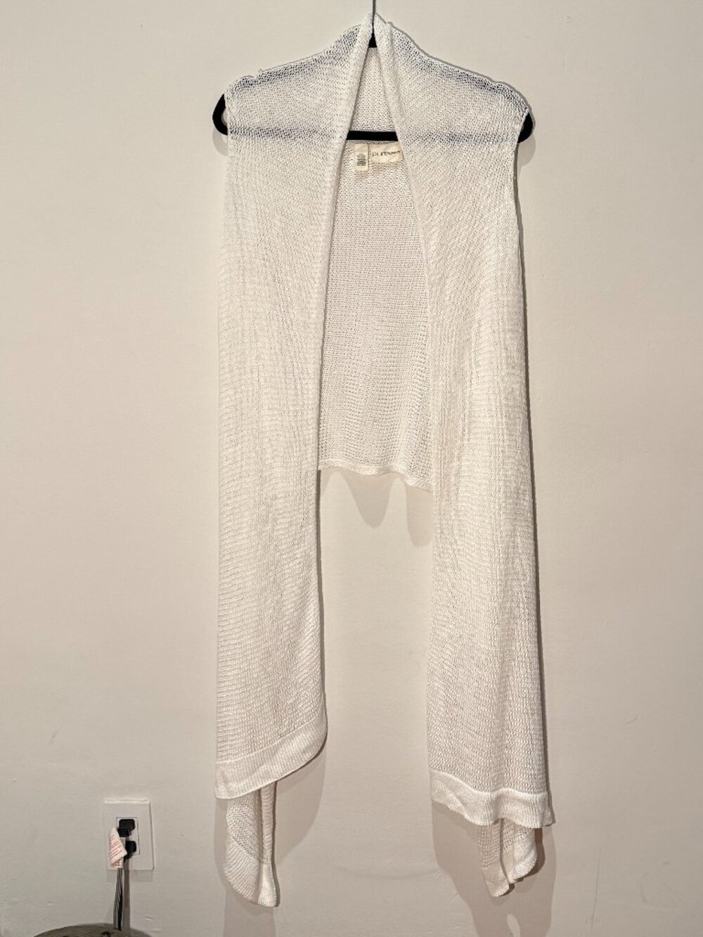Pure DKNY white knit duster